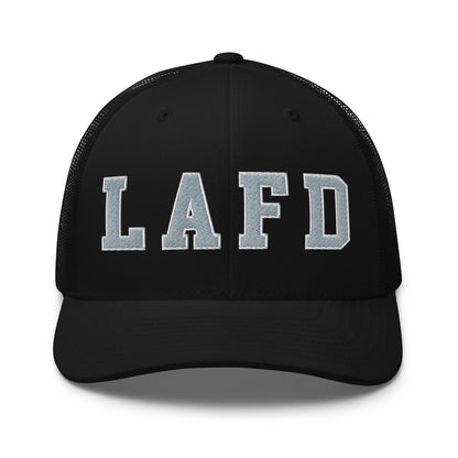 LAFD Los Angeles Fire Department Embroidered Mesh Trucker Hat Black