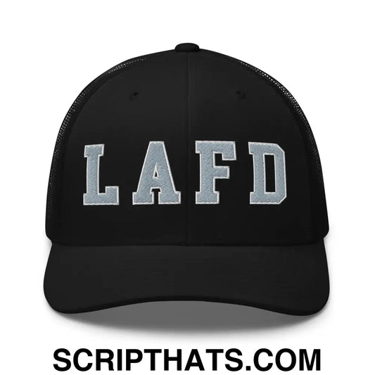 LAFD Los Angeles Fire Department Embroidered Mesh Trucker Hat Black