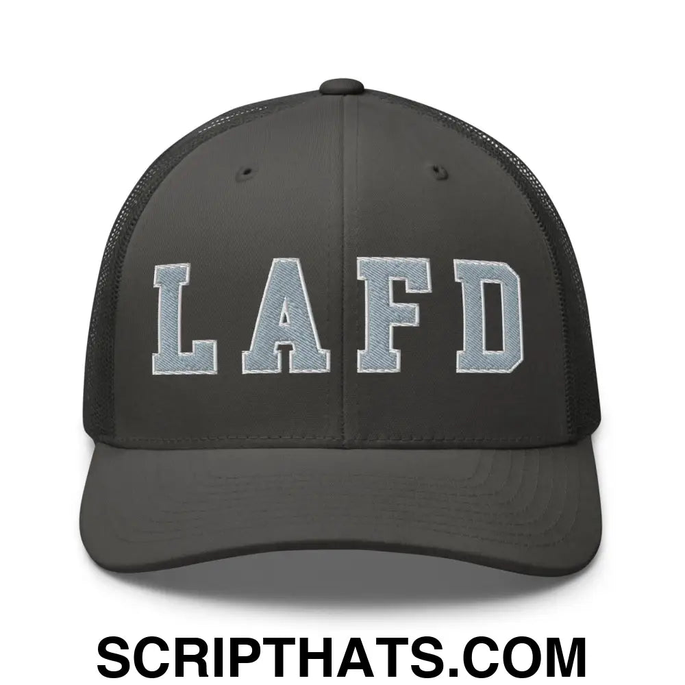 LAFD Los Angeles Fire Department Embroidered Mesh Trucker Hat Charcoal