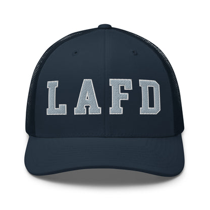 LAFD Los Angeles Fire Department Embroidered Mesh Trucker Hat Navy