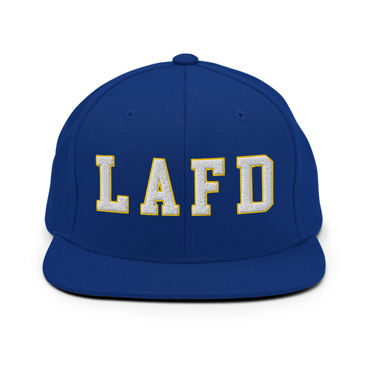 LAFD Los Angeles Fire Department Football Embroidered Flat Bill Brim Snapback Hat Default Title