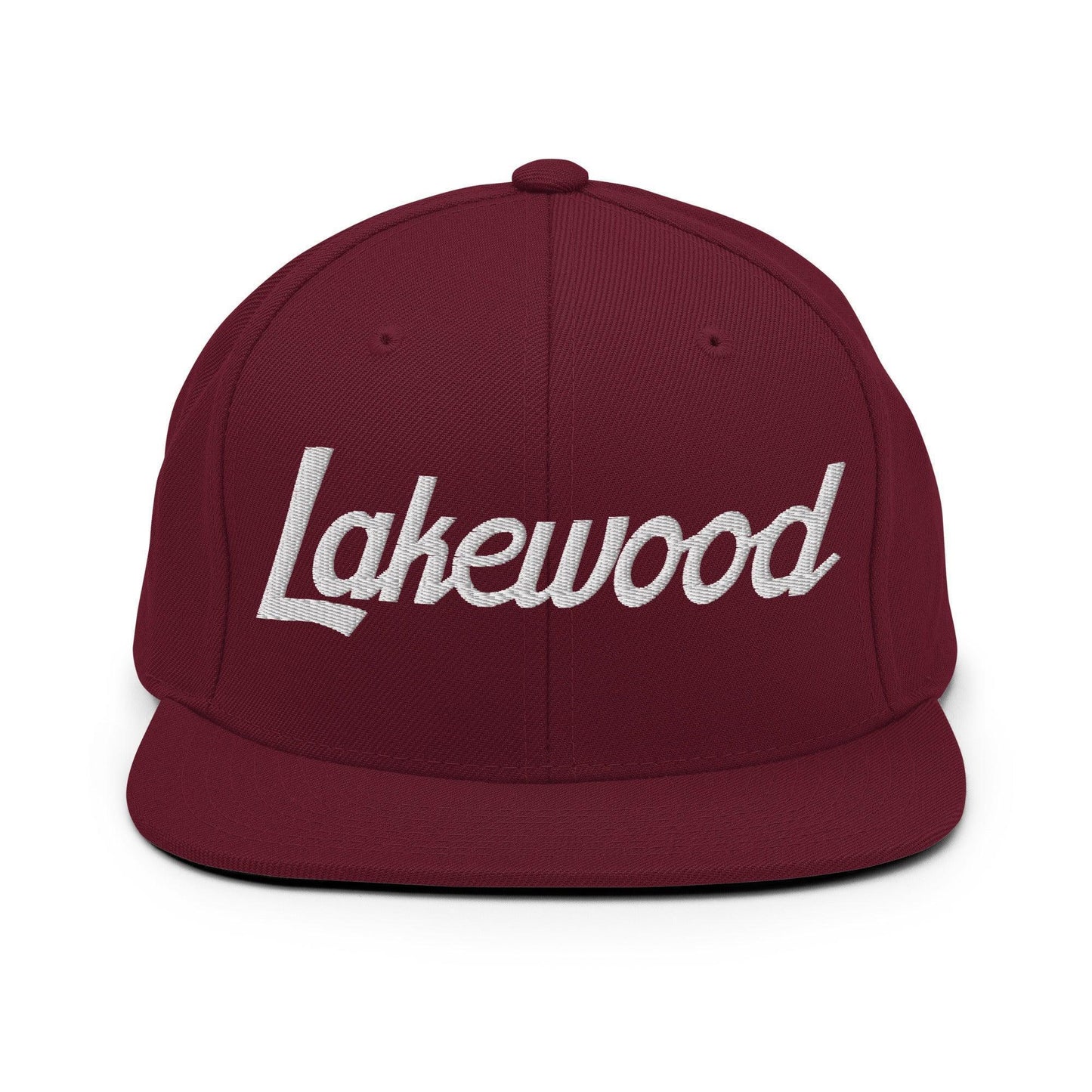 Lakewood Script Snapback Hat Maroon