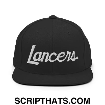 Lancers School Mascot Script Snapback Hat Black