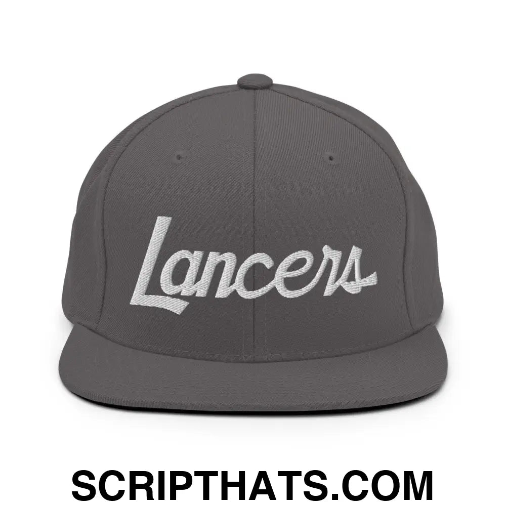 Lancers School Mascot Script Snapback Hat Dark Grey