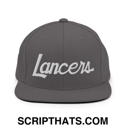 Lancers School Mascot Script Snapback Hat Dark Grey