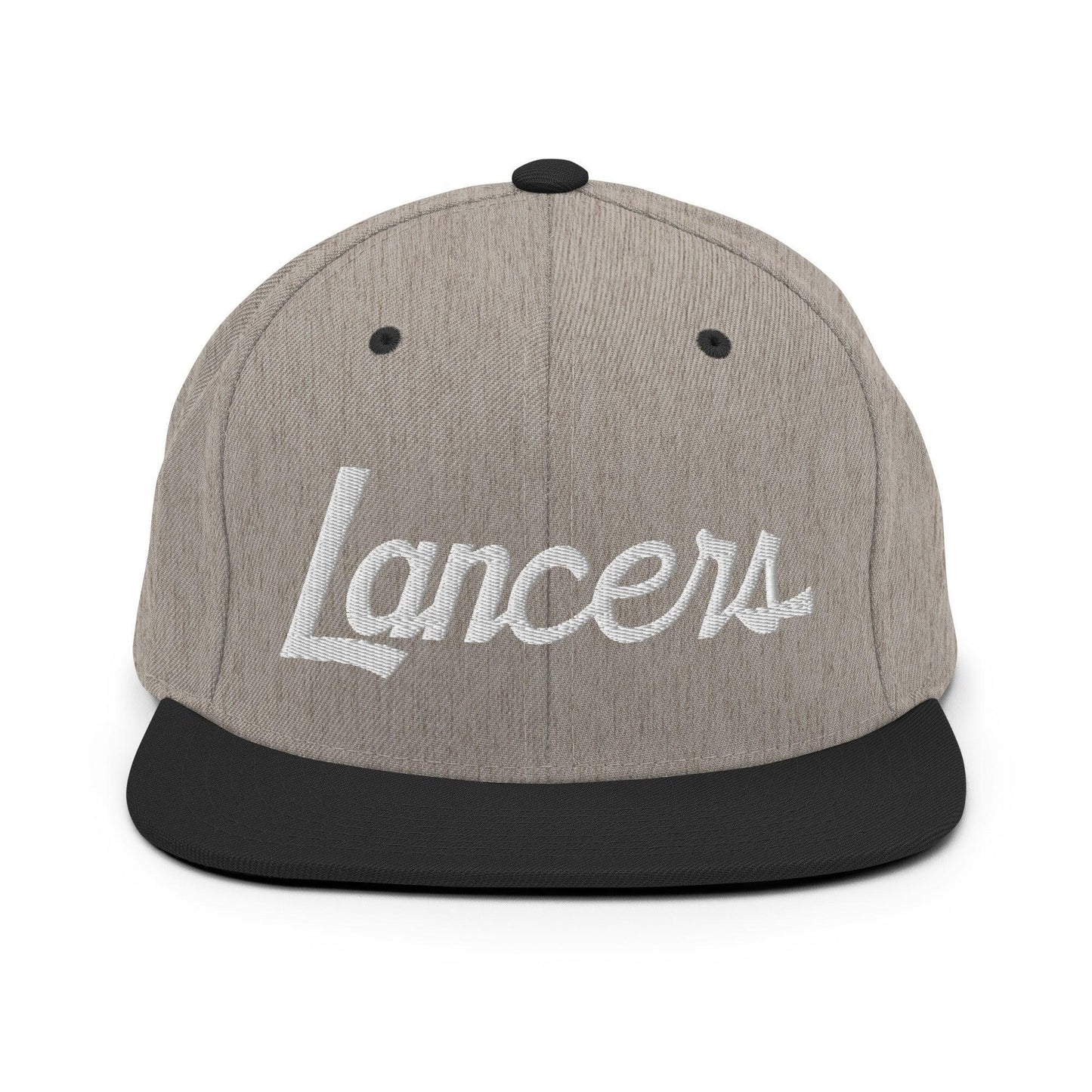 Lancers School Mascot Script Snapback Hat Heather Black