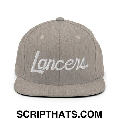 Lancers School Mascot Script Snapback Hat Heather Grey