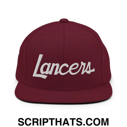 Lancers School Mascot Script Snapback Hat Maroon