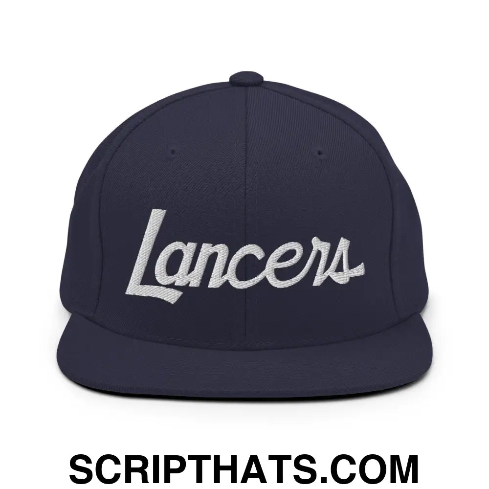 Lancers School Mascot Script Snapback Hat Navy