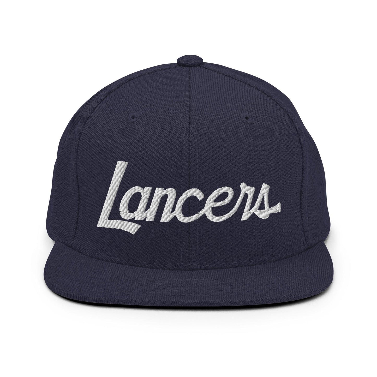 Lancers School Mascot Script Snapback Hat Navy