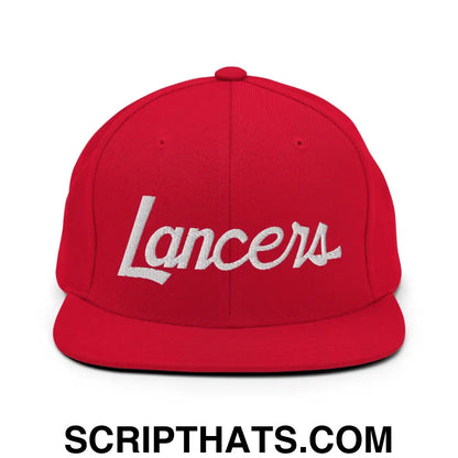 Lancers School Mascot Script Snapback Hat Red