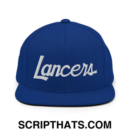 Lancers School Mascot Script Snapback Hat Royal Blue