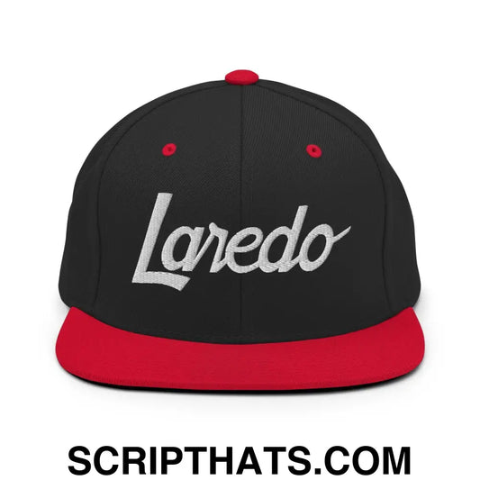 Laredo Script Snapback Hat Black Red