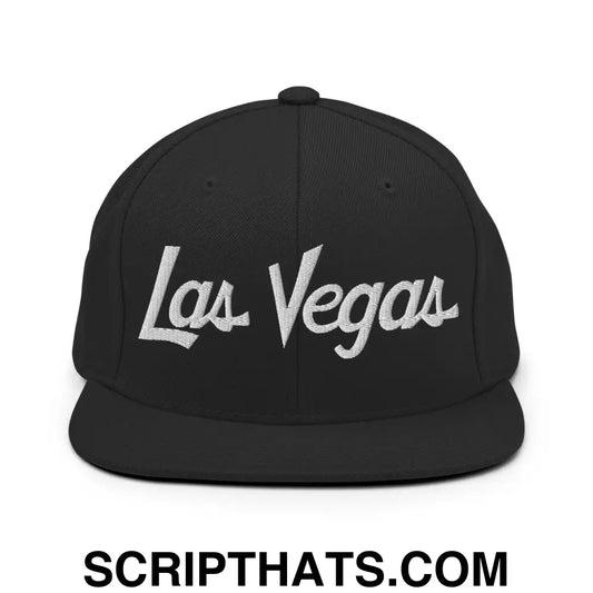 Las Vegas Script Snapback Hat Black