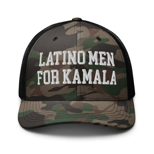 Latino Men for Kamala Camo Trucker Hat Camo Black