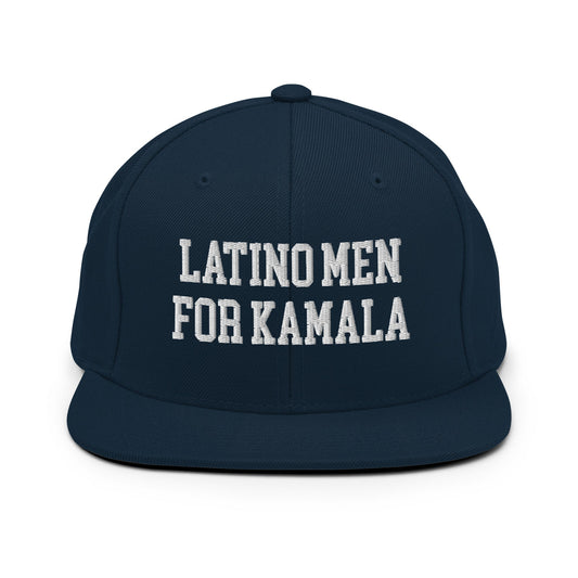 Latino Men for Kamala Flat Bill Brim Snapback Hat Dark Navy