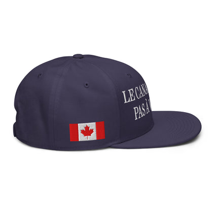 Le Canada n'est pas à Vendre Canada is not for Sale 1867 Flag Embroidered Flat Bill Brim Snapback Hat Navy blue