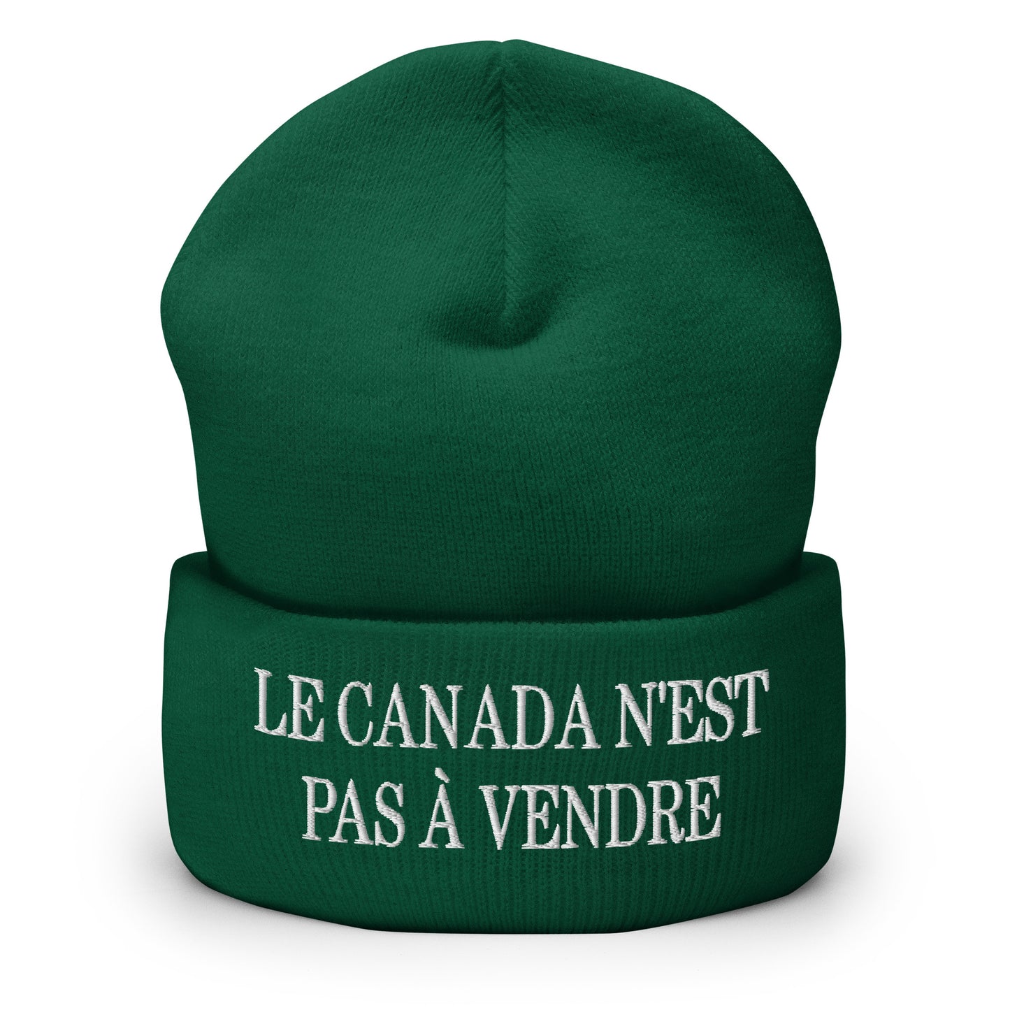 Le Canada n'est pas à Vendre Canada is not for Sale Embroidered Knit Cuffed Beanie Spruce