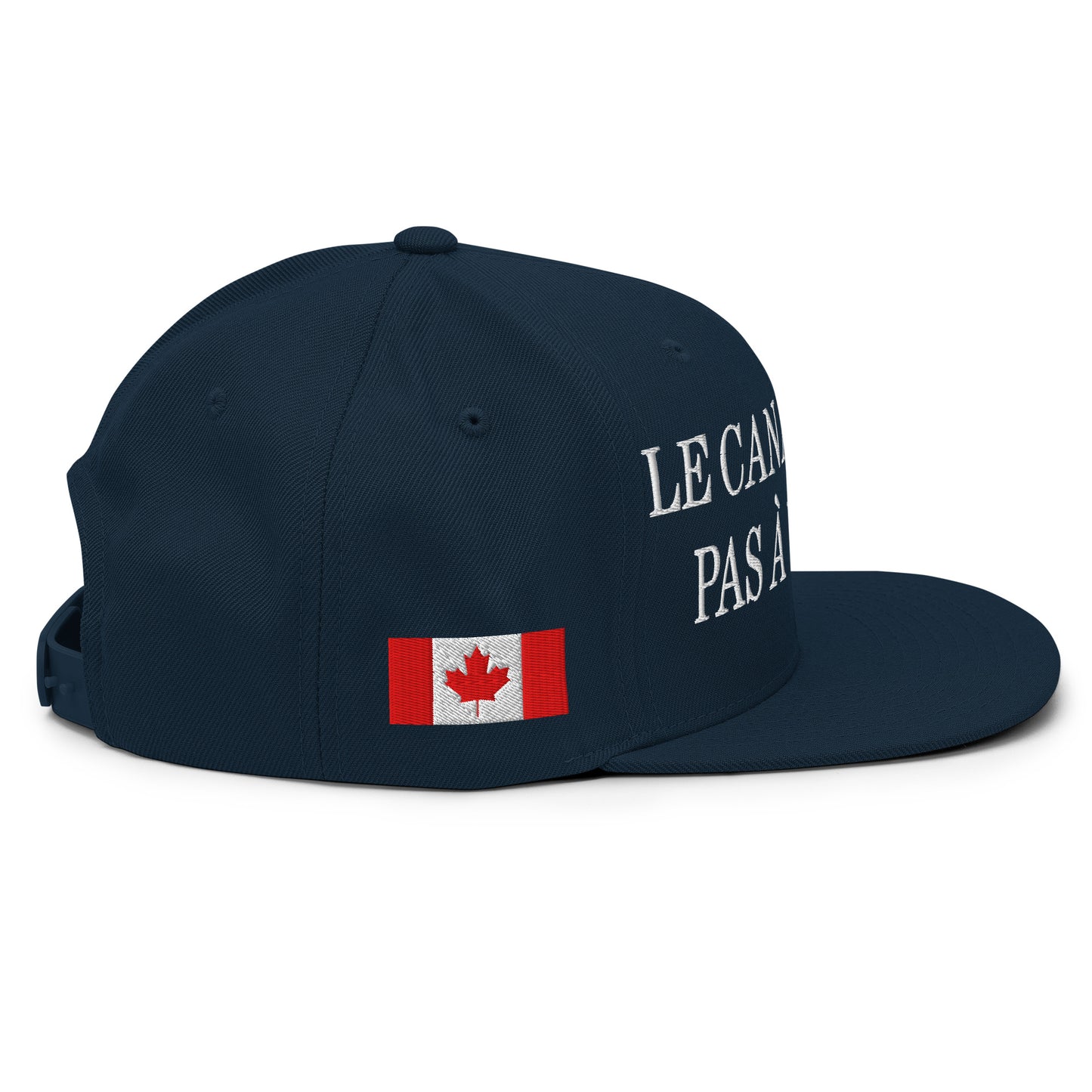 Le Canada n'est pas à Vendre Canada is not for Sale Flag 1867 Embroidered Flat Bill Brim Snapback Hat Black