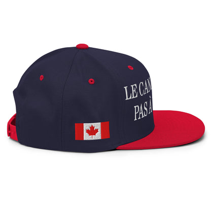 Le Canada n'est pas à Vendre Canada is not for Sale Flag 1867 Embroidered Flat Bill Brim Snapback Hat Navy Red