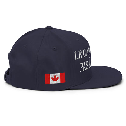 Le Canada n'est pas à Vendre Canada is not for Sale Flag 1867 Embroidered Flat Bill Brim Snapback Hat Navy