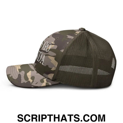 Let's Go Brenda Camo Trucker Hat Camo Olive