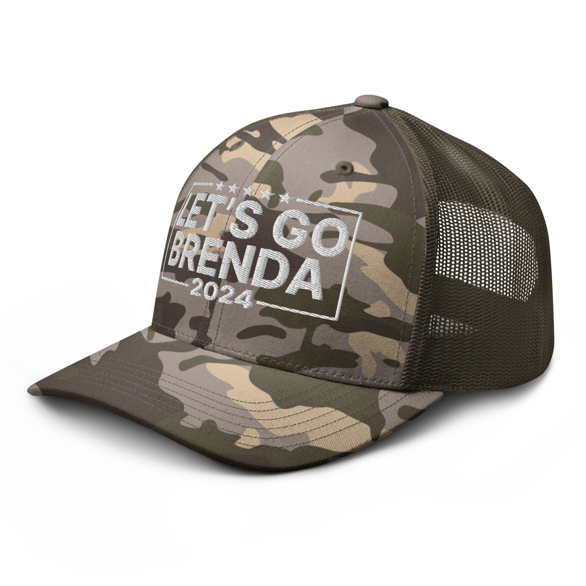 Let's Go Brenda FKH Camo Trucker Hat Camo Olive