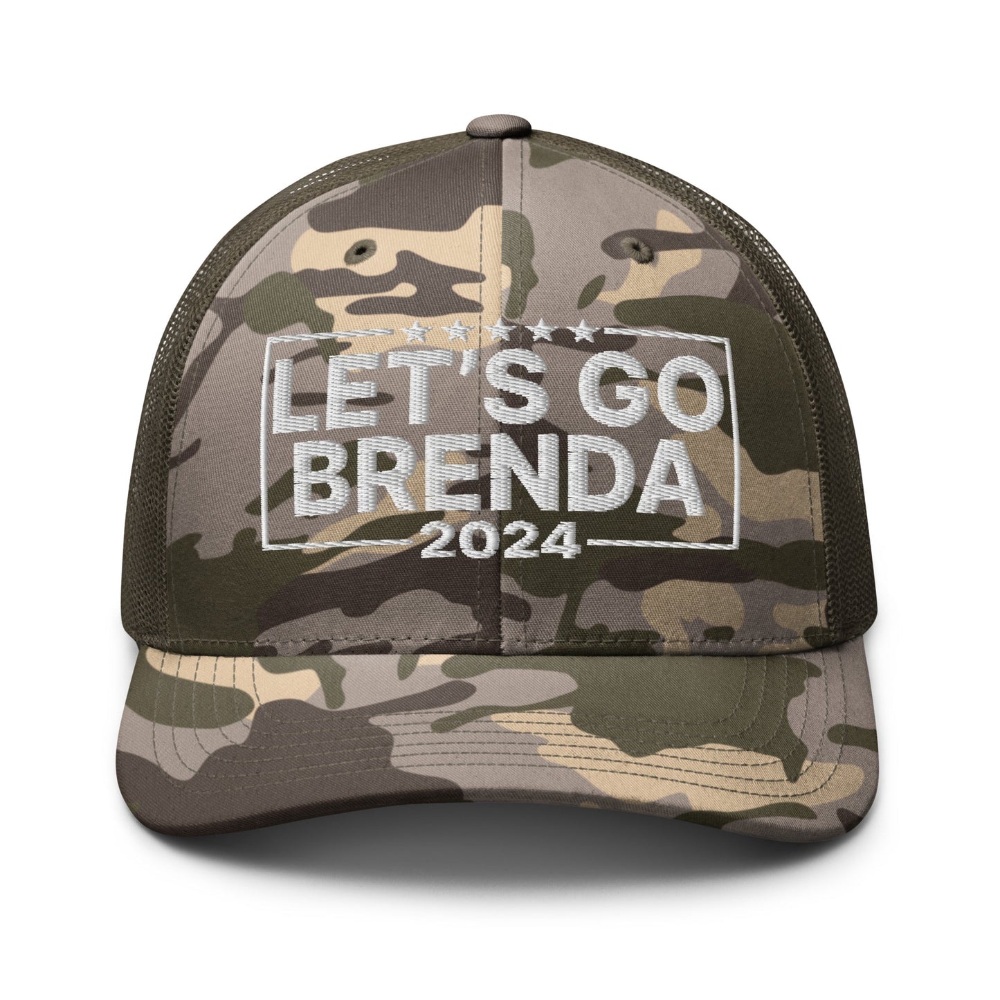 Let's Go Brenda FKH Camo Trucker Hat Camo Olive