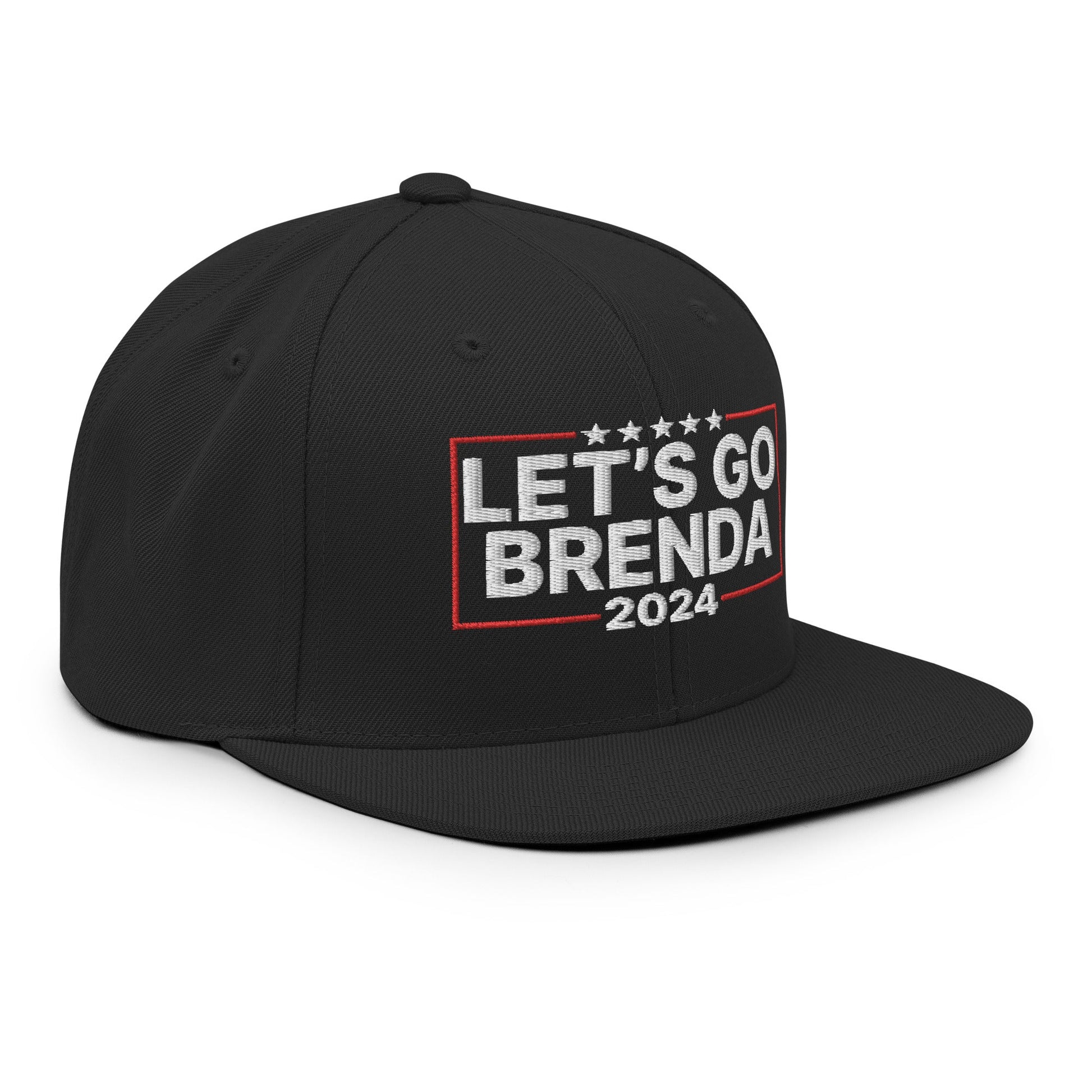 Let's Go Brenda FKH Flat Bill Brim Snapback Hat Black