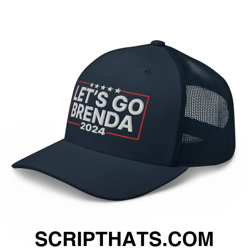 Let's Go Brenda FKH Retro Trucker Hat Navy