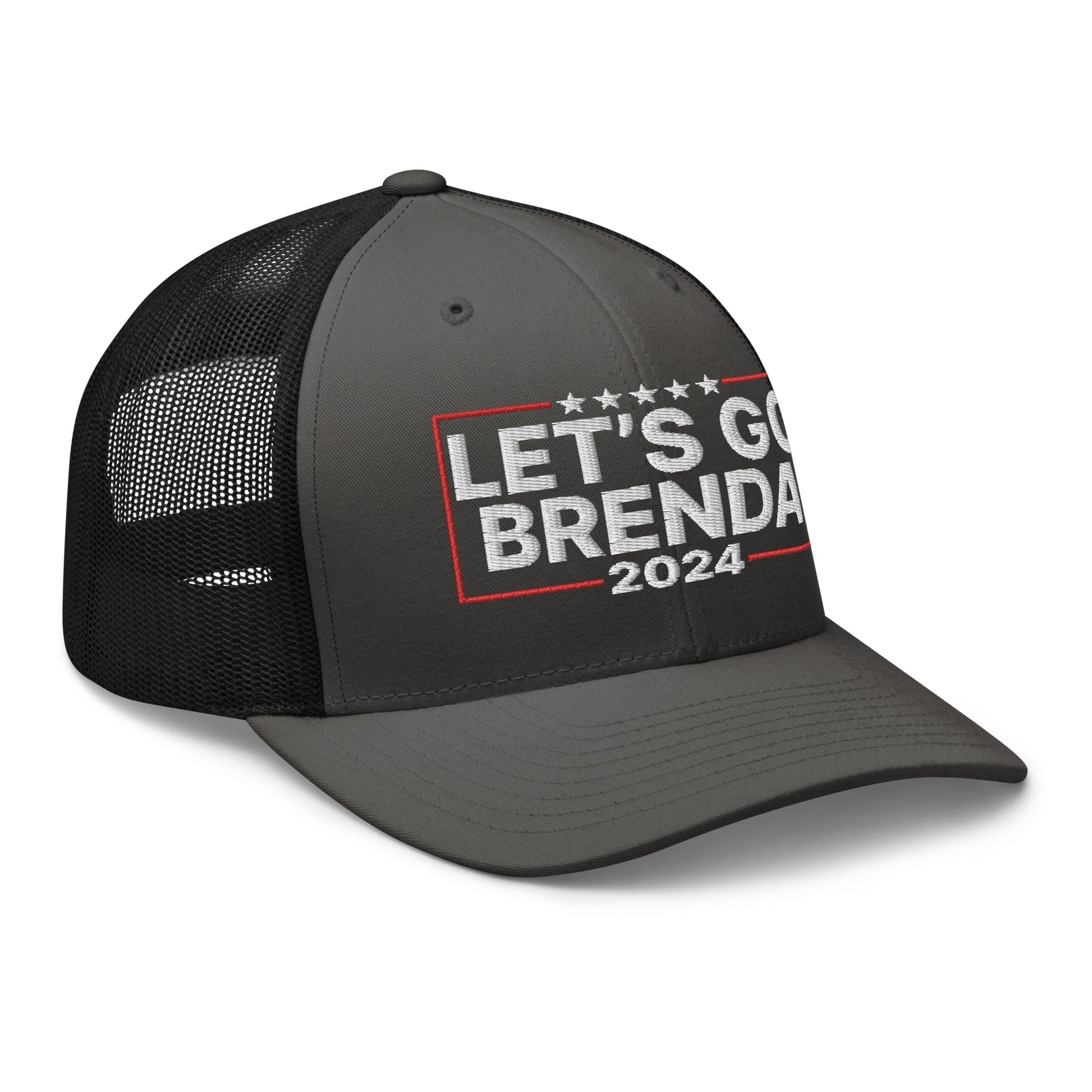 Let's Go Brenda FKH Retro Trucker Hat Charcoal Black