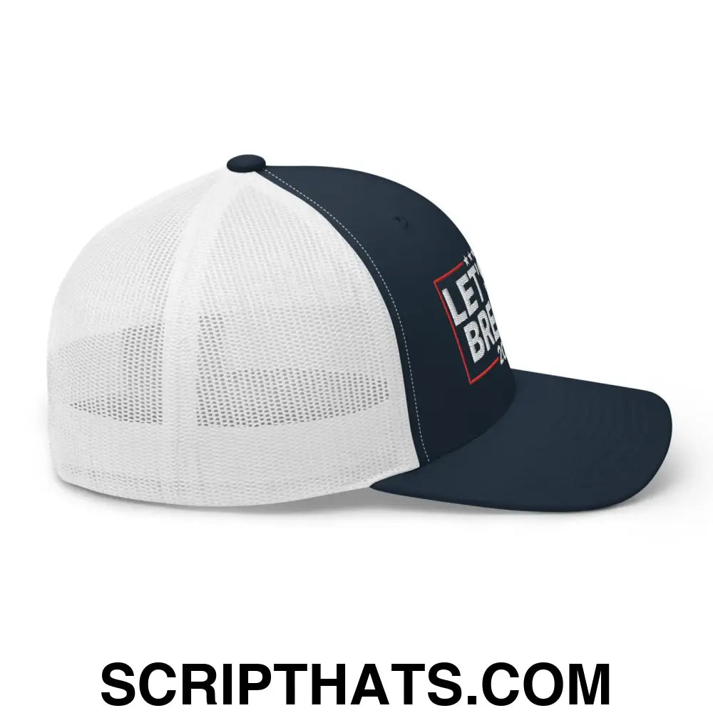 Let's Go Brenda FKH Retro Trucker Hat Navy White