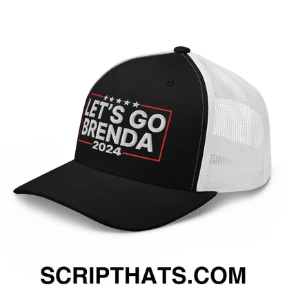 Let's Go Brenda FKH Retro Trucker Hat Black White