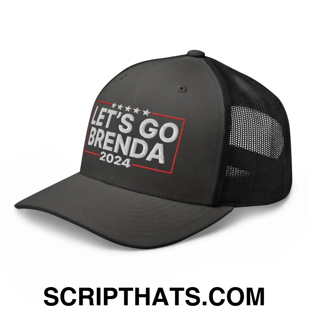 Let's Go Brenda FKH Retro Trucker Hat Charcoal Black