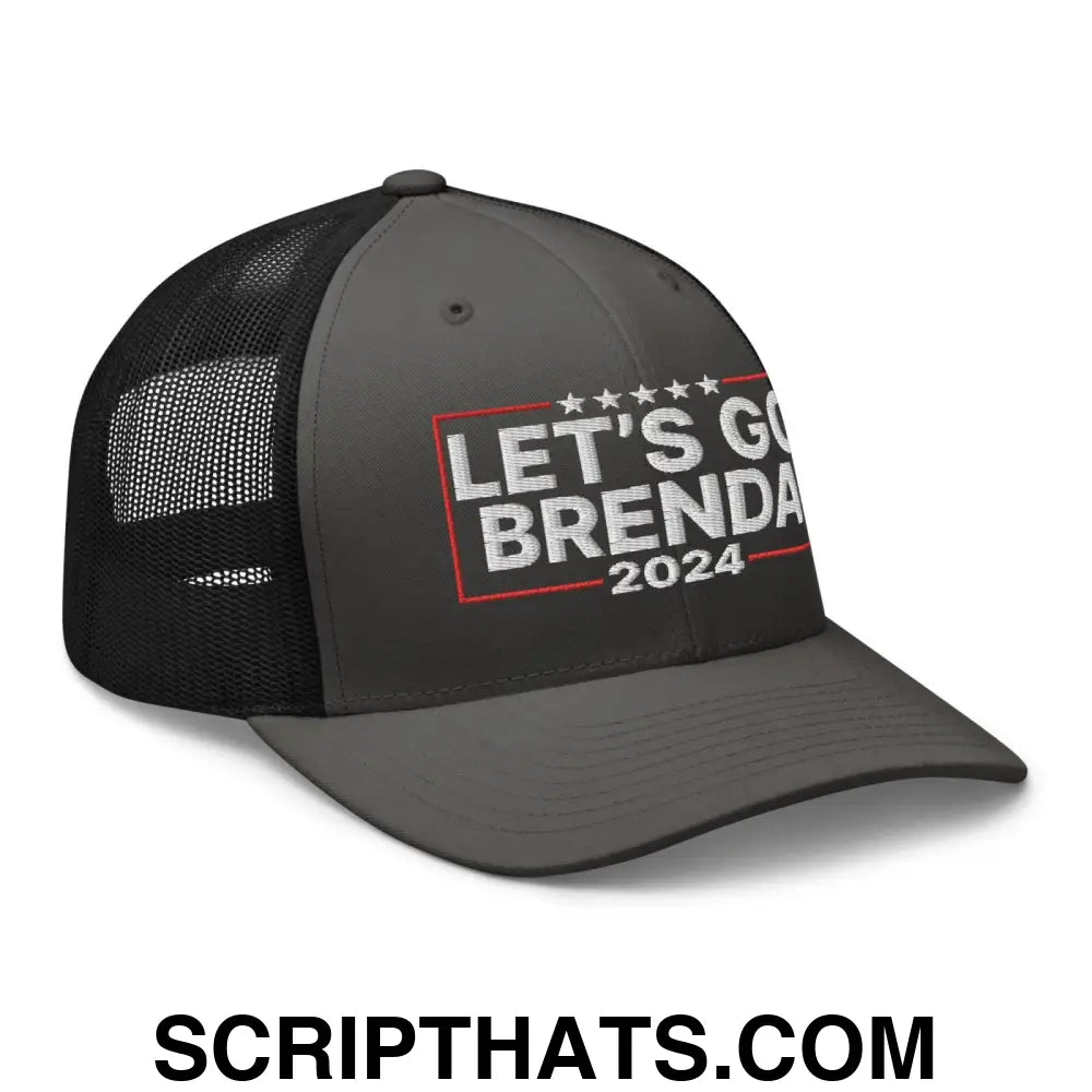 Let's Go Brenda FKH Retro Trucker Hat Charcoal Black