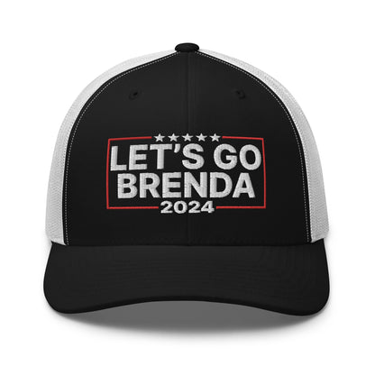 Let's Go Brenda FKH Retro Trucker Hat Black White