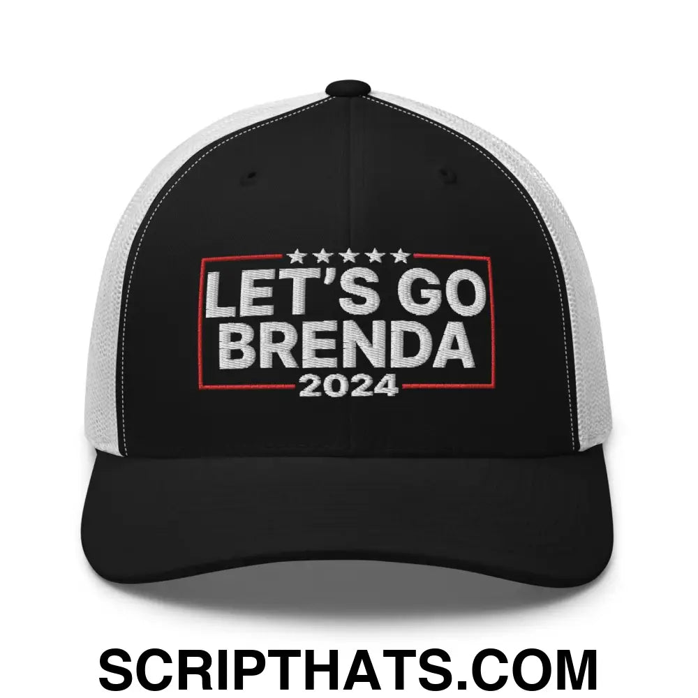 Let's Go Brenda FKH Retro Trucker Hat Black White