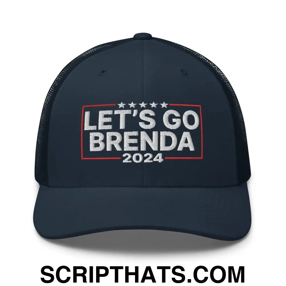 Let's Go Brenda FKH Retro Trucker Hat Navy