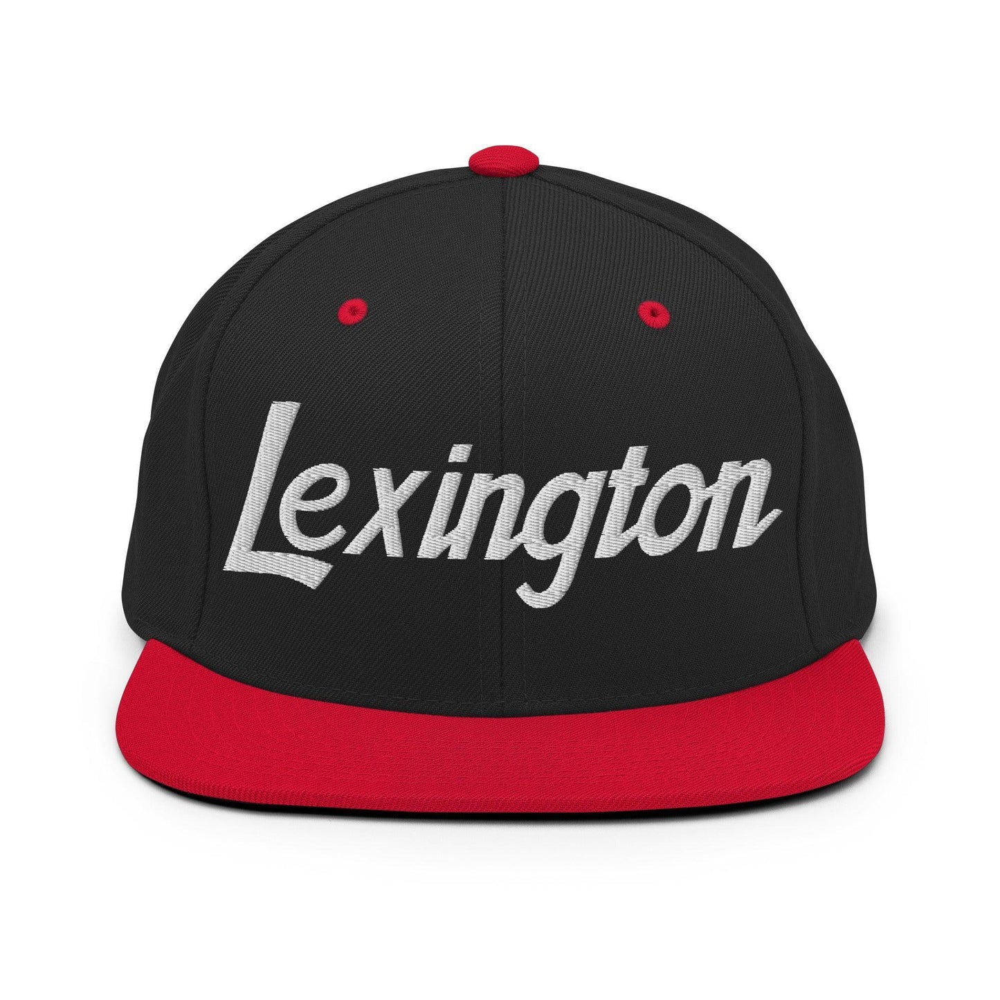 Lexington Script Snapback Hat Black Red