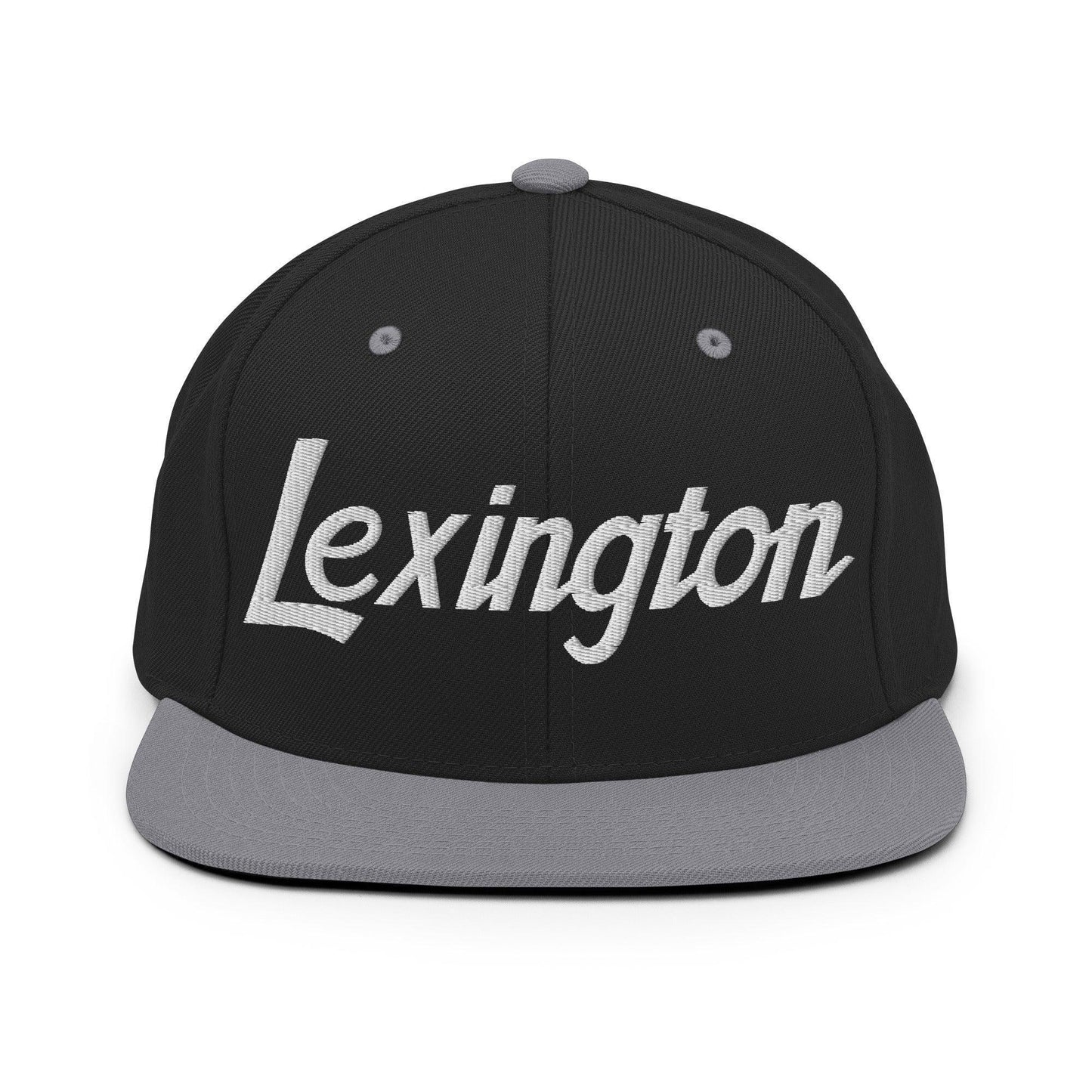 Lexington Script Snapback Hat Black Silver