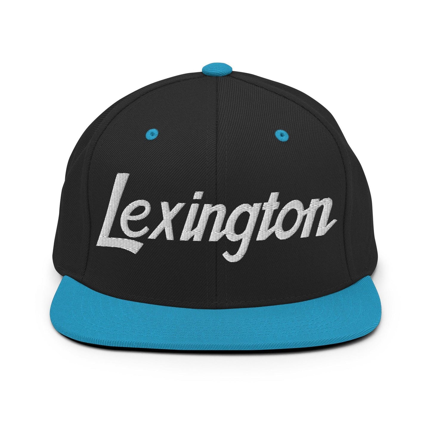 Lexington Script Snapback Hat Black Teal