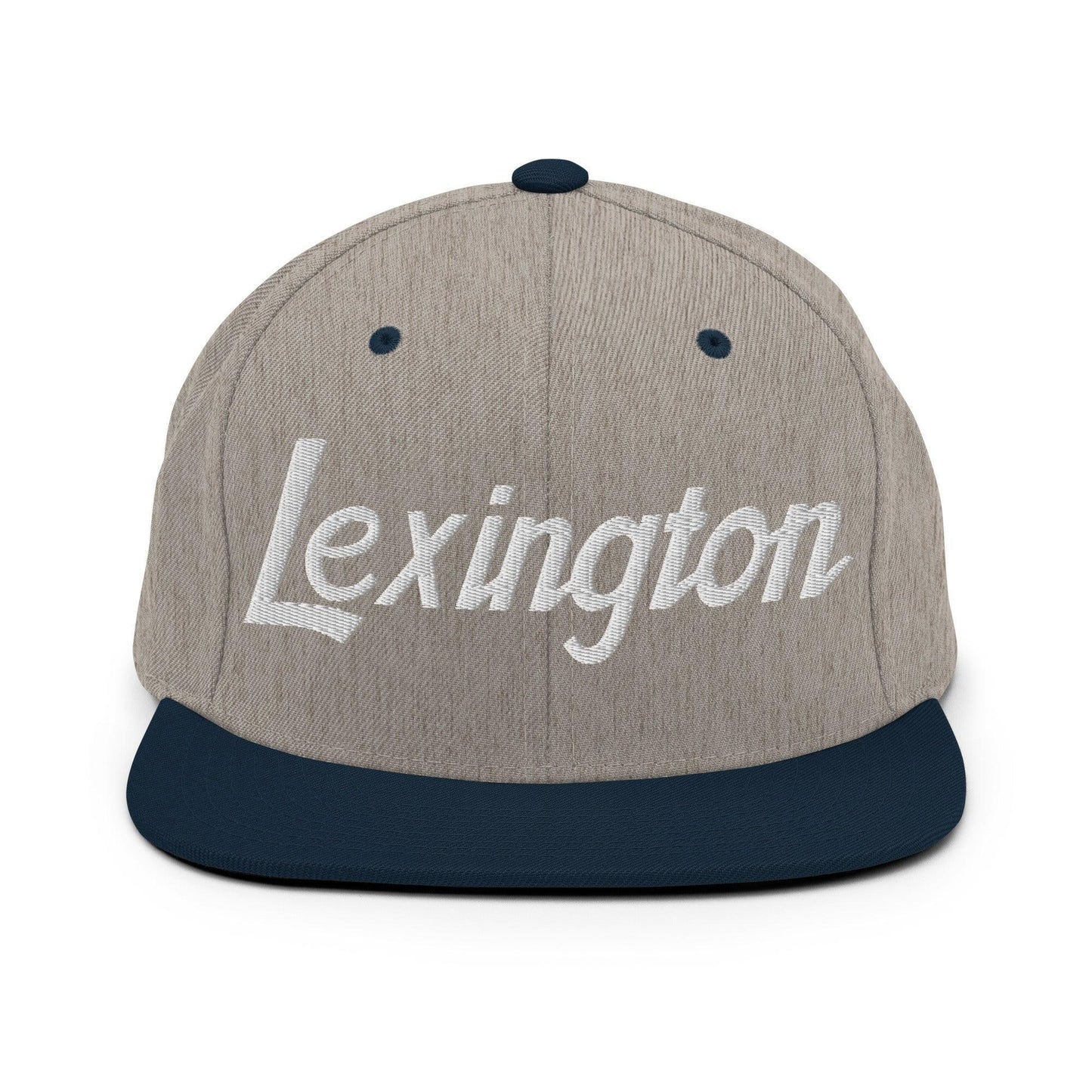 Lexington Script Snapback Hat Heather Grey Navy