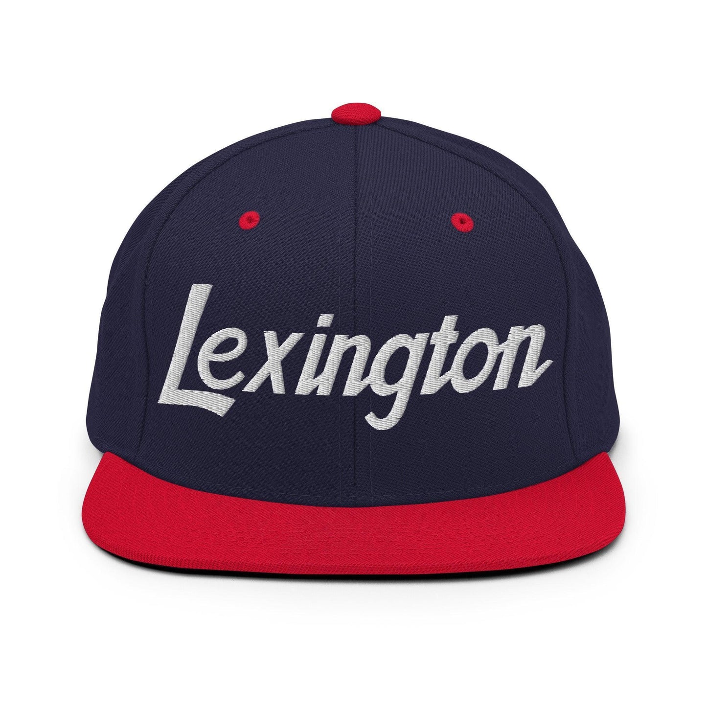 Lexington Script Snapback Hat Navy Red