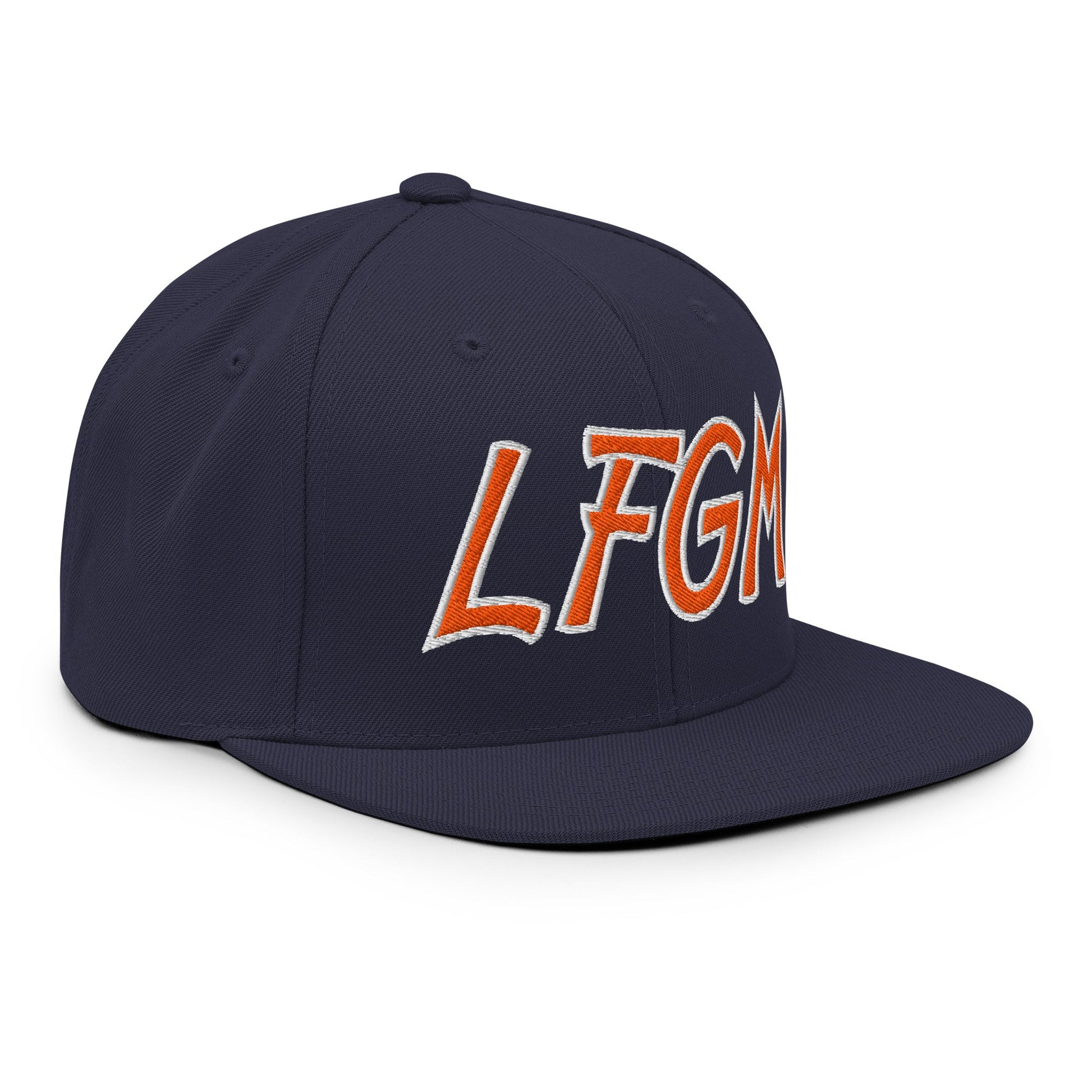 LFGM New York Baseball Flat Bill Brim Snapback Hat Navy