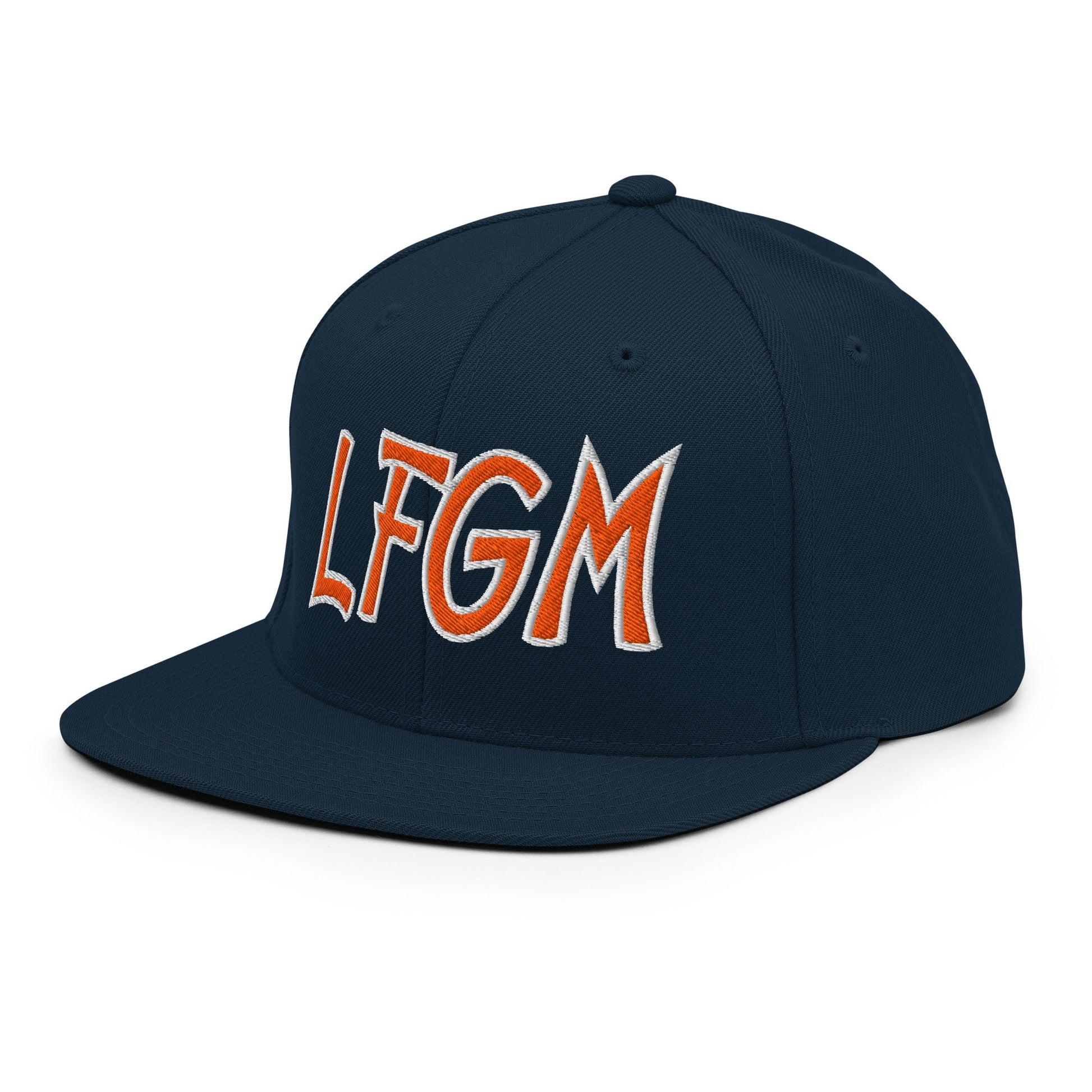 LFGM New York Baseball Flat Bill Brim Snapback Hat Dark Navy