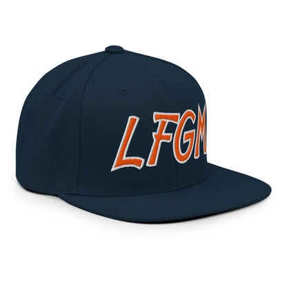 LFGM New York Baseball Flat Bill Brim Snapback Hat Dark Navy