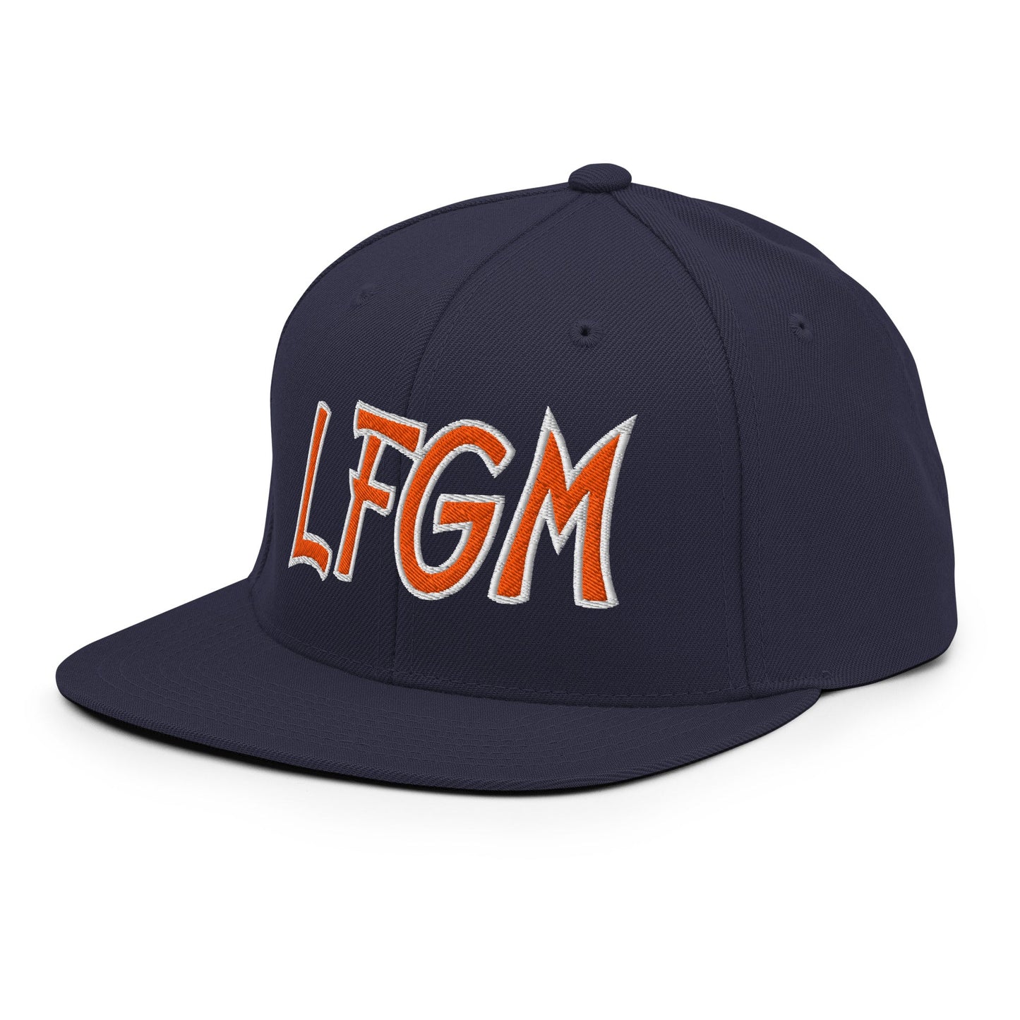 LFGM New York Baseball Flat Bill Brim Snapback Hat Navy