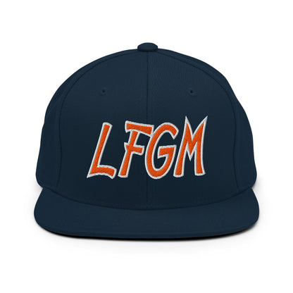 LFGM New York Baseball Flat Bill Brim Snapback Hat Dark Navy