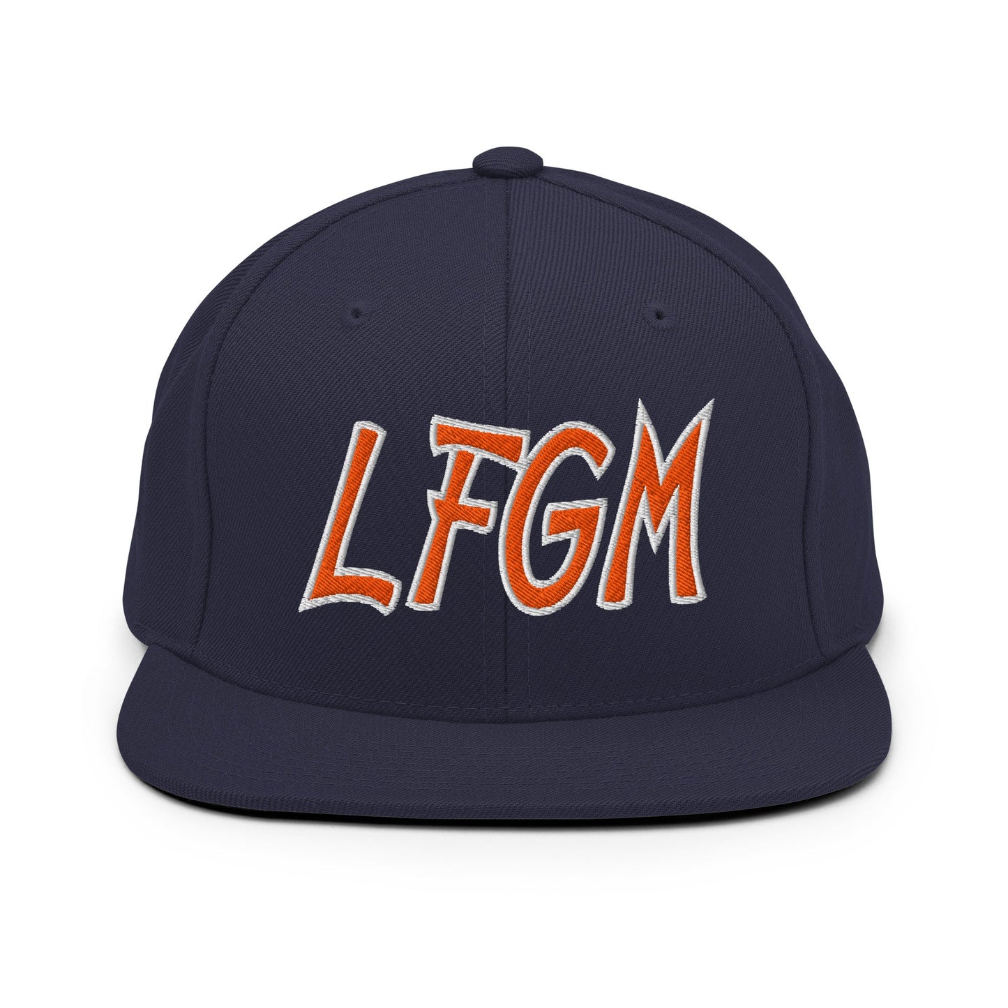 LFGM New York Baseball Flat Bill Brim Snapback Hat Navy