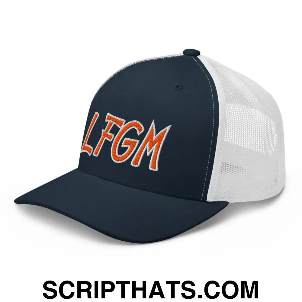 LFGM New York Baseball Mesh Trucker Hat Navy White